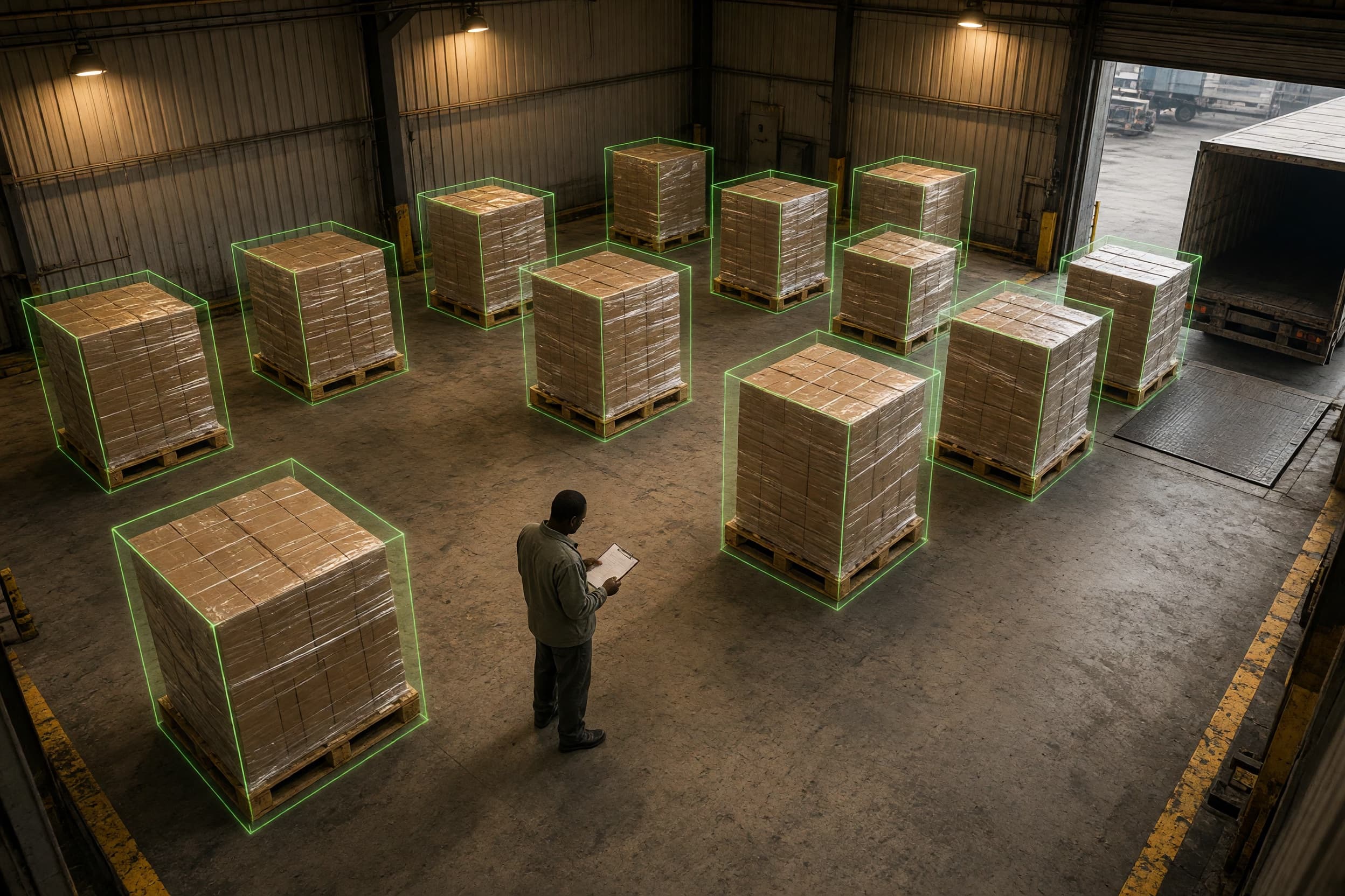 Warehouse pallet counting from an overhead camera feed in Lagos